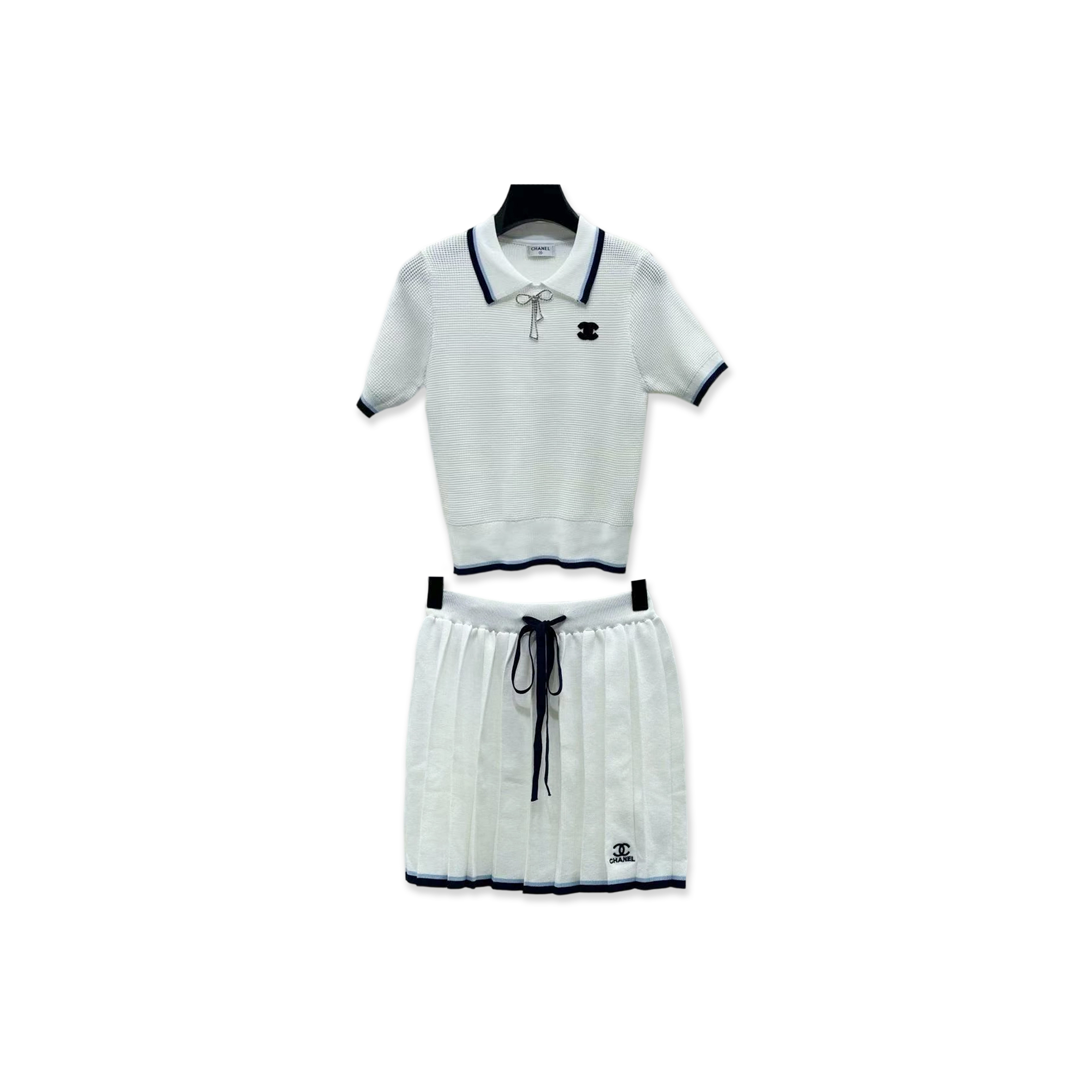 CHANEL KNIT POLO SHIRT SET